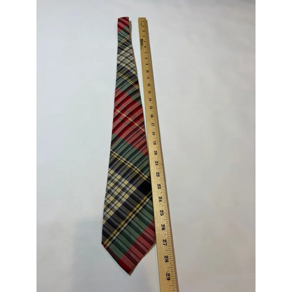 Polo Ralph Lauren Patchwork Plaid Tie USA Silk Tartan Ivy Preppy Vintage